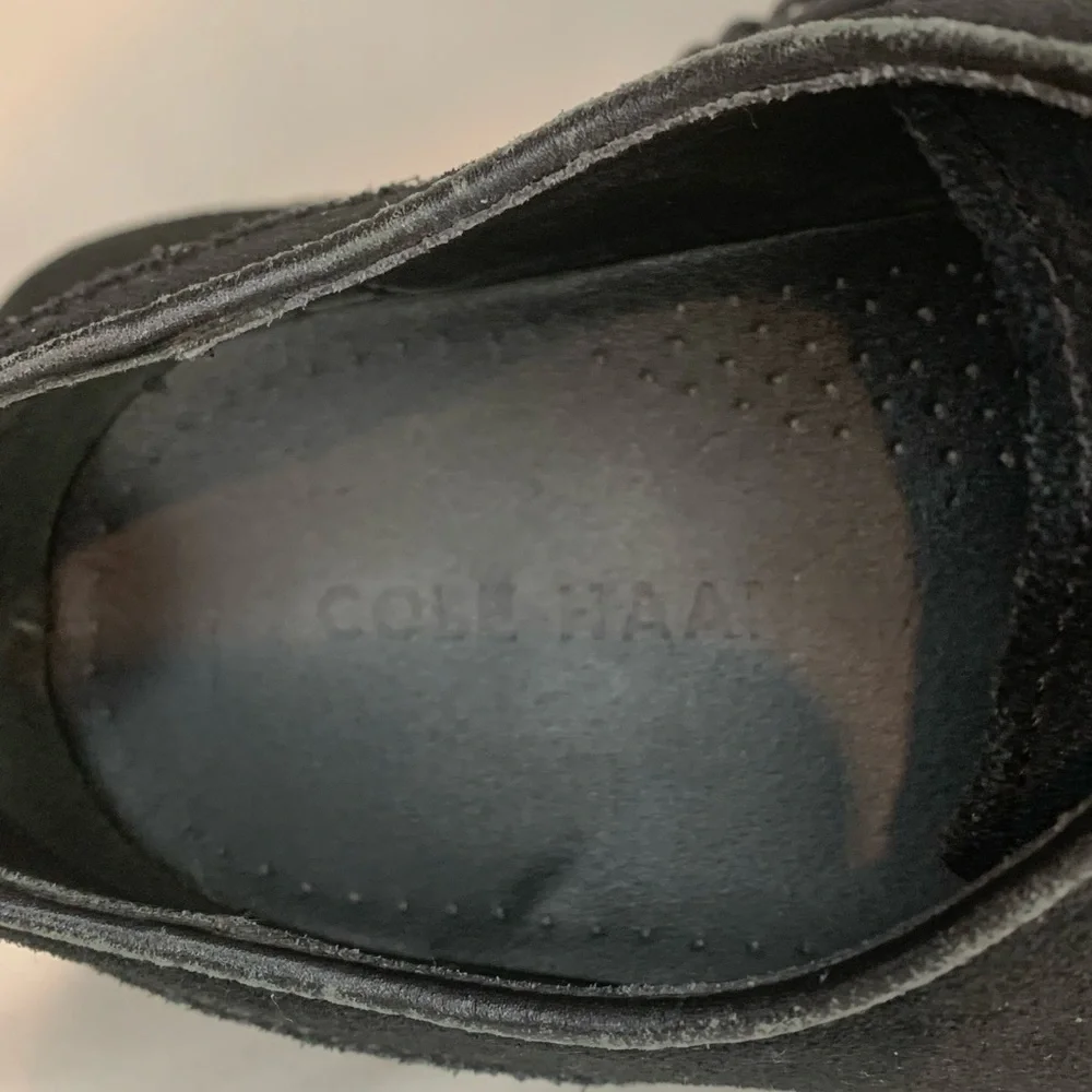 Cole Haan Black Suede Oxfords Size 8.5